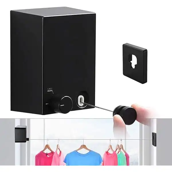 13.8 Feet Telescopic Clothes Hangers Indoor Outdoor Clothes Rack Wall Mounted Magic Laundry Hooks